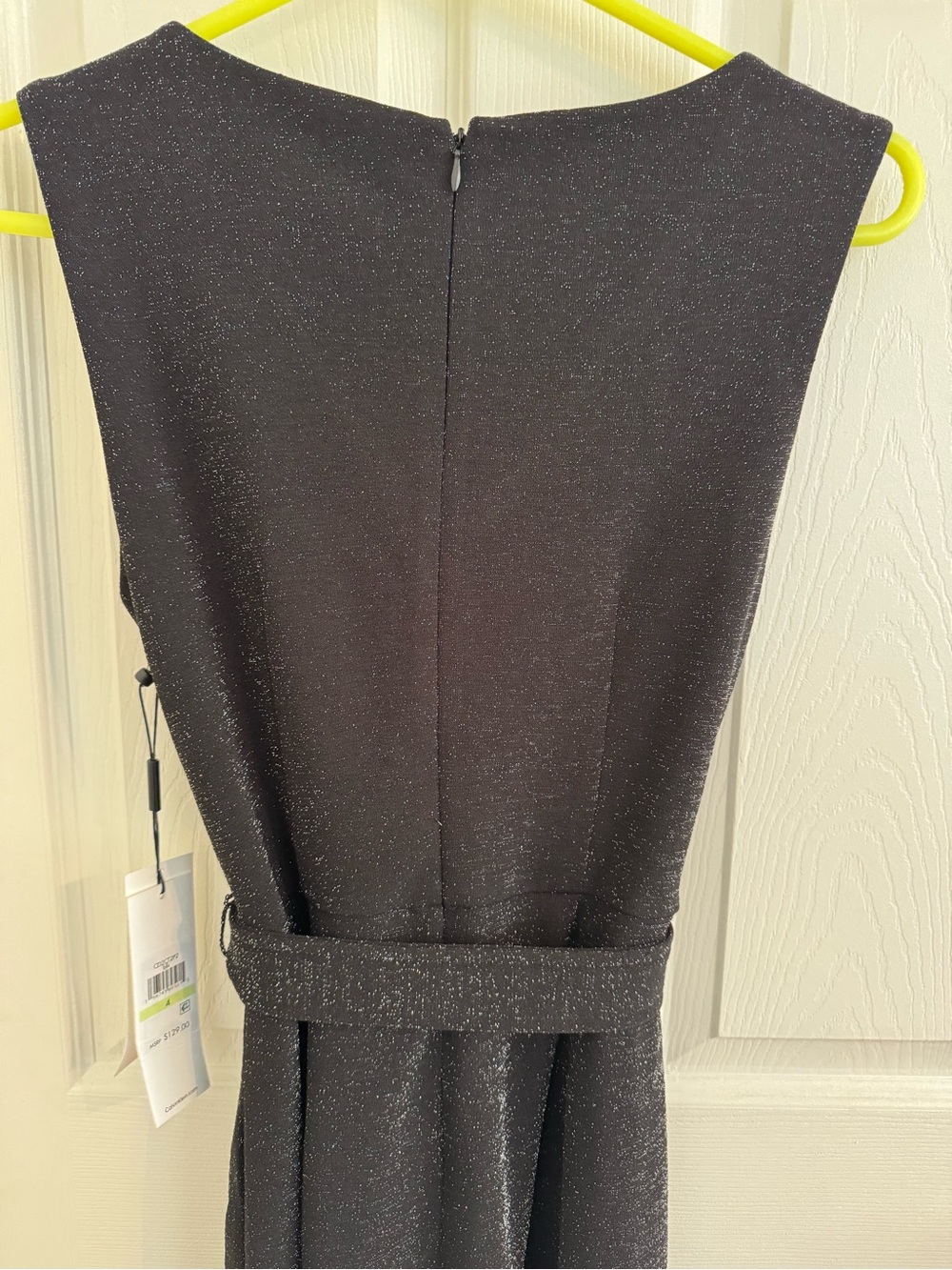 NWT Calvin Klein Shimmering Black Formal  V-Neck Sleeveless Jumpsuit - (Size 4) - Picture 9 of 14